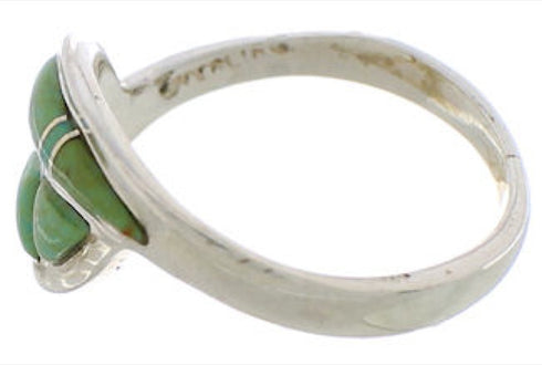 Sterling Silver Southwest Turquoise Inlay Ring Size 6-1/4 WX41066