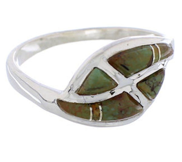 Sterling Silver Jewelry Turquoise Inlay Ring Size 8-1/4 WX41073