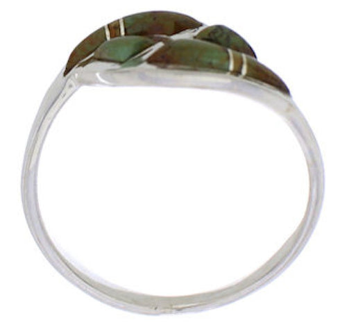 Sterling Silver Jewelry Turquoise Inlay Ring Size 8-1/4 WX41073