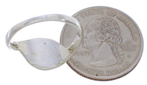 Sterling Silver Jewelry Turquoise Inlay Ring Size 8-1/4 WX41073