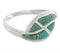 Turquoise Inlay Sterling Silver Southwest Ring Size 5-3/4 WX41105