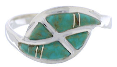 Turquoise Inlay Sterling Silver Southwest Ring Size 5-3/4 WX41105
