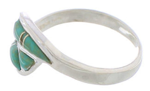 Turquoise Inlay Sterling Silver Southwest Ring Size 5-3/4 WX41105