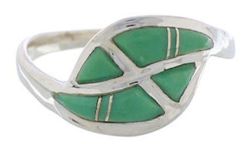 Southwest Turquoise Inlay Sterling Silver Ring Size 7-1/4 WX41111