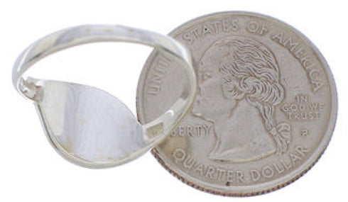 Southwest Turquoise Authentic Sterling Silver Ring Size 8-3/4 WX41109