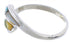 Sterling Silver Multicolor Inlay Ring Size 8-3/4 WX41163