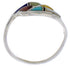 Sterling Silver Multicolor Inlay Ring Size 8-3/4 WX41163