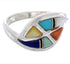 Multicolor Inlay Genuine Sterling Silver Ring Size 5-1/4 WX41177