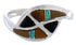 Sterling Silver Multicolor Inlay Southwest Ring Size 7-1/2 WX41238