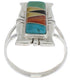 Multicolor Inlay Southwest Silver Ring Size 5-1/2 WX41337
