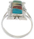 Genuine Sterling Silver Multicolor Inlay Ring Size 6-1/4 WX41363
