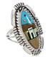Multicolor Silver Native American Design Ring Size 4-3/4 WX41436