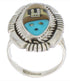 Multicolor Silver Native American Design Ring Size 4-3/4 WX41436