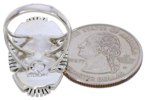 Multicolor Silver Native American Design Ring Size 4-3/4 WX41436