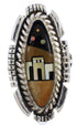 Native American Design Silver Multicolor Ring Size 5-1/4 WX41489