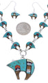 Multicolor Bear Native American Mesa Design Link Necklace Set PX37976