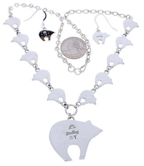 Native American Mesa Design Multicolor Bear Link Necklace Set PX37997