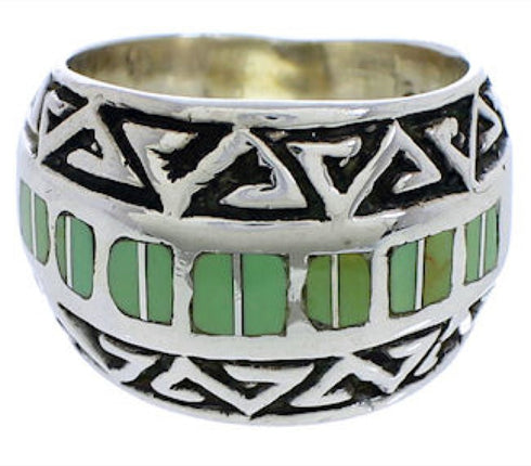 Sterling Silver Turquoise Southwest Ring Size 7-1/2 WX35894