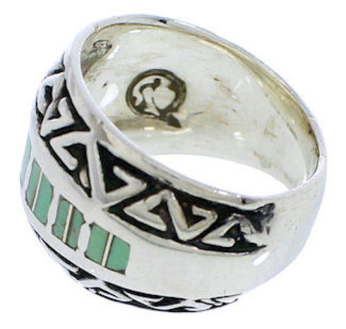 Southwestern Sterling Silver Turquoise Ring Size 5-1/4 WX35899