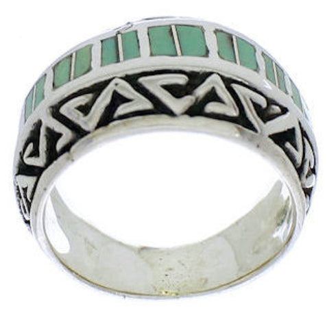 Southwestern Sterling Silver Turquoise Ring Size 5-1/4 WX35899