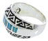 Sterling Silver Southwestern Turqouise Jewelry Ring Size 7-1/2 WX36090