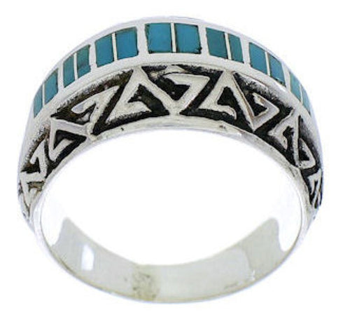 Sterling Silver Southwestern Turqouise Jewelry Ring Size 7-1/2 WX36090