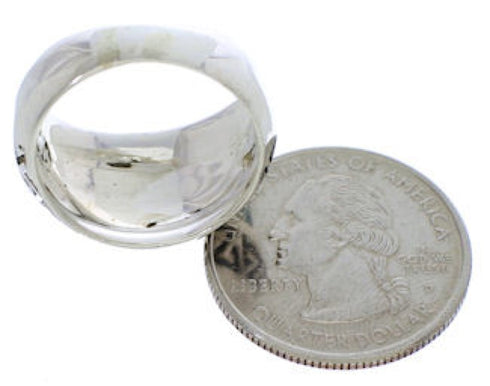 Southwestern Sterling Silver Turqouise Jewelry Ring Size 8-1/2 WX36091