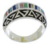 Genuine Sterling Silver Multicolor Southwest Ring Size 6 WX36098