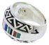 Multicolor Southwest Genuine Sterling Silver Ring Size 5 WX36176