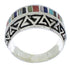 Southwest Multicolor Authentic Sterling Silver Ring Size 7-1/4 WX36205