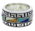 Silver Southwestern Multicolor Inlay Ring Size 4-3/4 WX36272