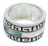 Silver Southwestern Multicolor Inlay Ring Size 4-3/4 WX36272