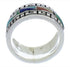 Silver Southwest Multicolor Inlay Ring Size 8-1/4 WX36391