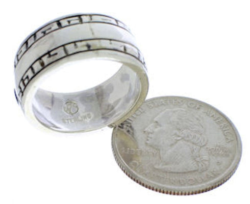 Silver Southwest Inlay Multicolor Ring Size 7-1/4 WX36392