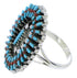 Turquoise Silver Needlepoint Coral Ring Size 8-1/2 WX36442