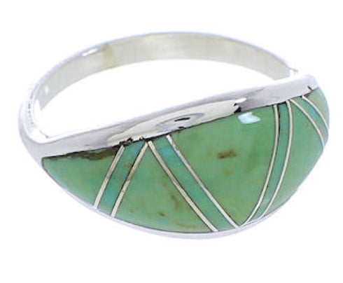 Genuine Sterling Silver Turquoise Inlay Ring Size 5-1/4 ZX36262