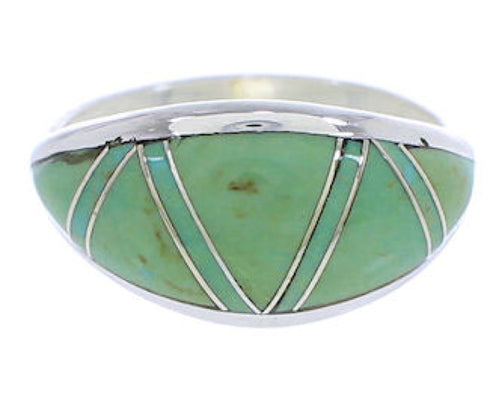 Genuine Sterling Silver Turquoise Inlay Ring Size 5-1/4 ZX36262