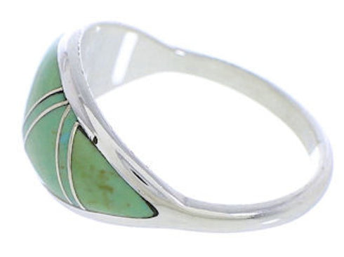 Genuine Sterling Silver Turquoise Inlay Ring Size 5-1/4 ZX36262