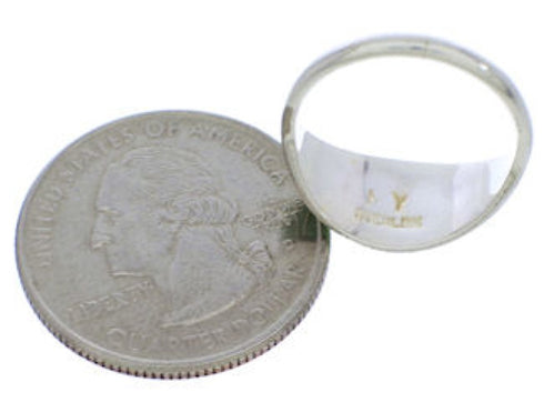 Genuine Sterling Silver Turquoise Inlay Ring Size 5-1/4 ZX36262