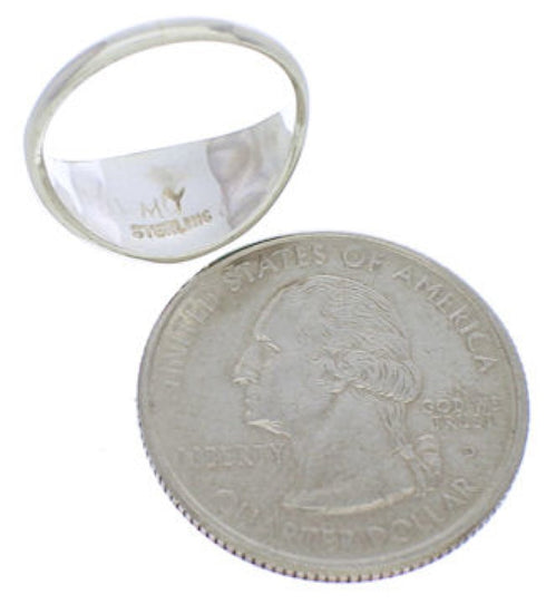 Southwestern Multicolor Inlay Silver Ring Size 7-1/2 ZX36364