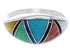 Southwest Jewelry Multicolor Inlay Silver Ring Size 6-3/4 ZX36371