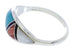 Southwest Jewelry Multicolor Inlay Silver Ring Size 6-3/4 ZX36371