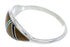 Genuine Sterling Silver Multicolor Jewelry Ring Size 7-3/4 ZX36074