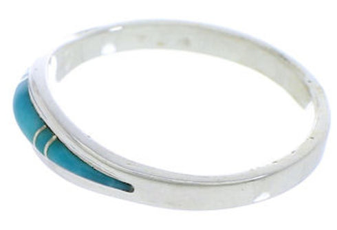 Authentic Sterling Silver Turquoise Jewelry Ring Size 4-3/4 ZX36857