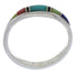 Multicolor Inlay Authentic Sterling Silver Ring Size 4-3/4 ZX36942