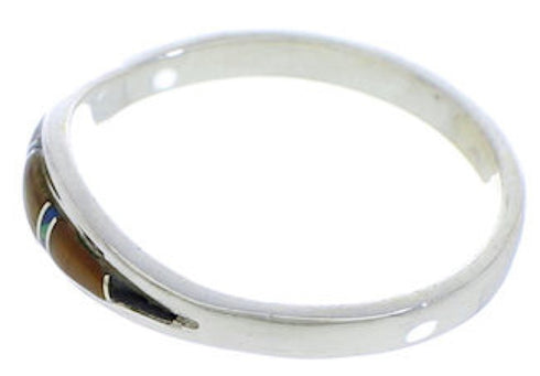 Southwest Genuine Sterling Silver Multicolor Ring Size 6-1/4 ZX36676