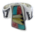 Southwest Sterling Silver Multicolor Ring Size 7-1/2 EX41060