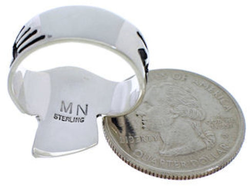 Southwest Sterling Silver Multicolor Ring Size 7-1/2 EX41060