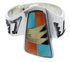 Turquoise And Multicolor Silver Ring Size 9-1/2 EX40916