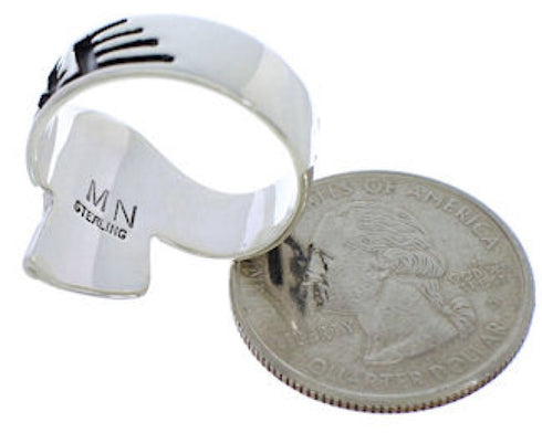 Southwestern Multicolor Silver Ring Size 8-1/4 EX40915